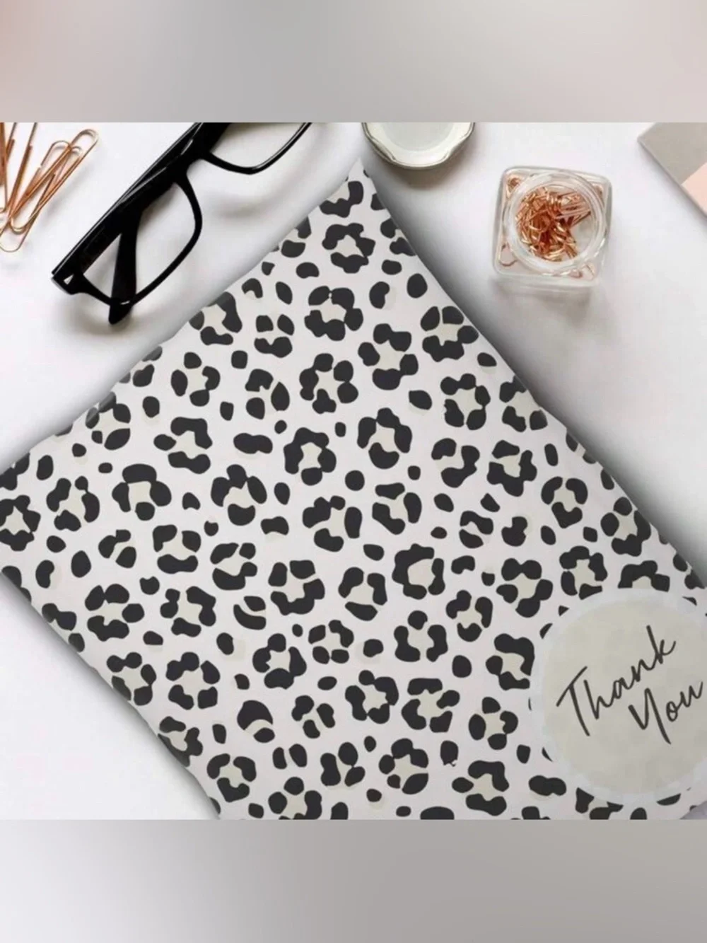 Set of 25 10x13 Leopard Print‎ Thank You Polymailers
